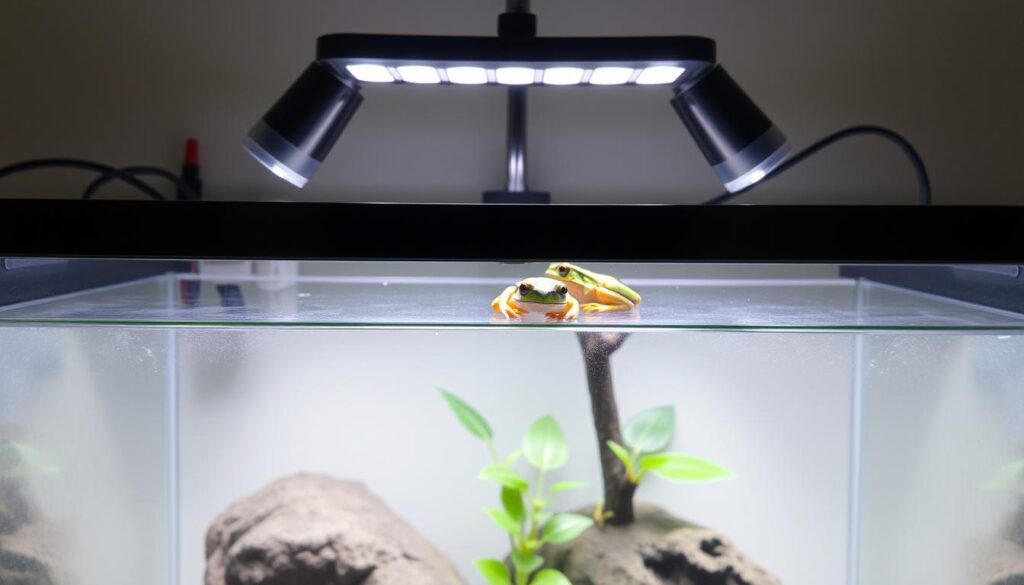 Vivarium lighting for dart frogs